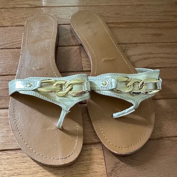 💛 Unisa Sandals Slide Style women’s size 10 gold - Picture 1 of 9